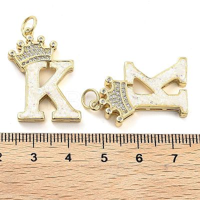 Brass Micro Pave Clear Cubic Zirconia Pendants KK-G498-01K-02-1