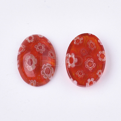 Handmade Millefiori Lampwork Cabochons LAMP-S191-10-1