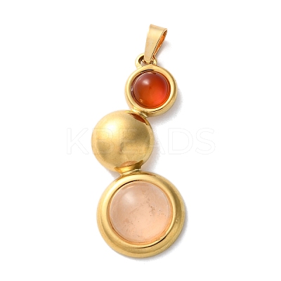 Natural Rose Quartz and Carnelian(Dyed & Heated) Pendants STAS-C120-12G-09-1