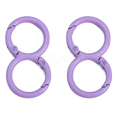 Spray Painted Alloy 8-shaped Keychain Clasps PW-WGE4E28-19-1