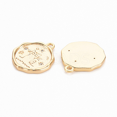 Brass Micro Pave Clear Cubic Zirconia Pendants KK-N231-241-NF-1