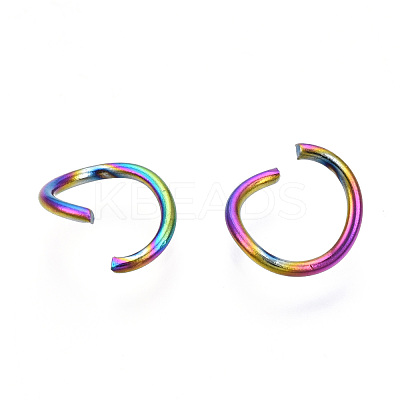 Ion Plating(IP) Rainbow Color 304 Stainless Steel Open Jump Rings STAS-N098-062A-01-1
