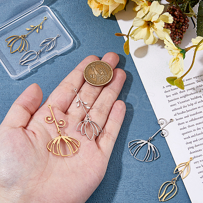 6Pcs 6 Styles 201 Stainless Steel Pendants STAS-FH0002-35-1