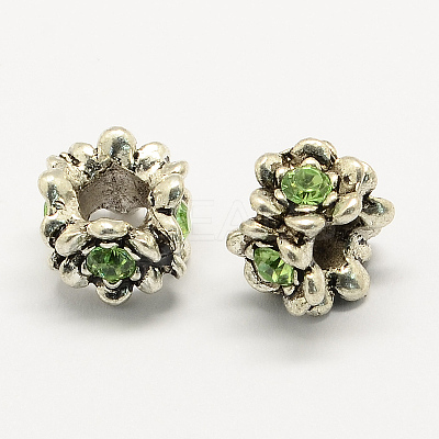 Alloy Rhinestone European Beads MPDL-R036-20-1