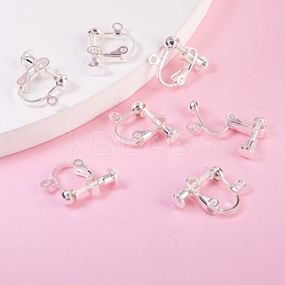 Brass Screw On Clip-on Earring Findings KK-L164-01S-1