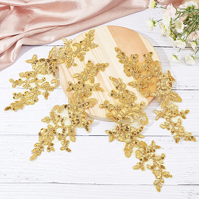 4 Pairs Leaves Polyster Embroidery Ornaments Accessories DIY-GF0005-69C-1