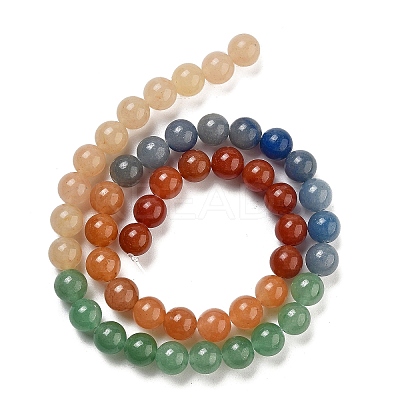 Natural Yellow/Green/Blue/Red Aventurine Beads Strands G-B095-A03-02-1