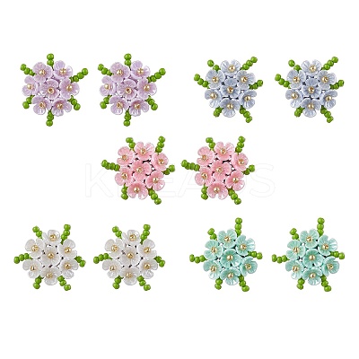 304 Stainless Steel Flower Stud Earrings EJEW-MZ00457-1