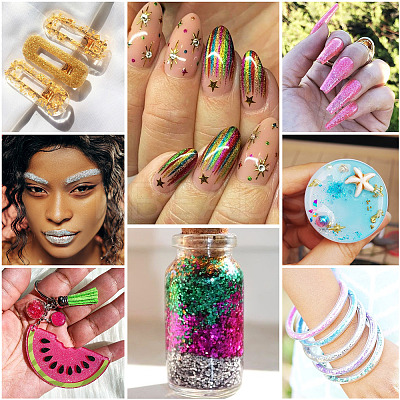 8 Bottles 8 Colors Plastic Glitter Powder Fillers AJEW-TA0001-36-1
