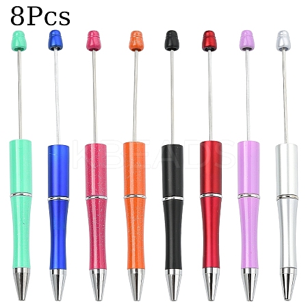 8Pcs 8 Colors Plastic Beadable Pens AJEW-YW0001-33-1