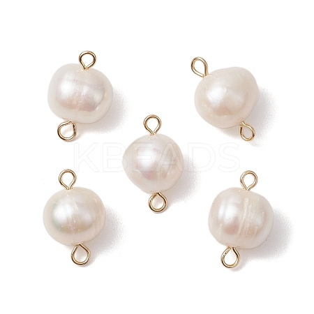 Natural Cultured Freshwater Pearl Connector Charms PALLOY-JF03090-02-1