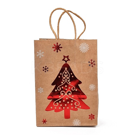 Christmas Theme Hot Stamping Rectangle Paper Bags LS-CARB-F011-02A-1
