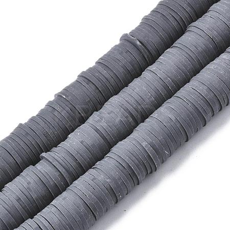 Flat Round Handmade Polymer Clay Beads CLAY-R067-12mm-41-1