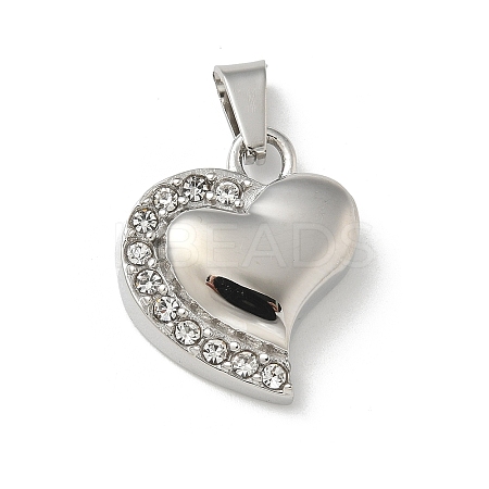 304 Stainless Steel Rhinestone Pendants STAS-R139-02P-1