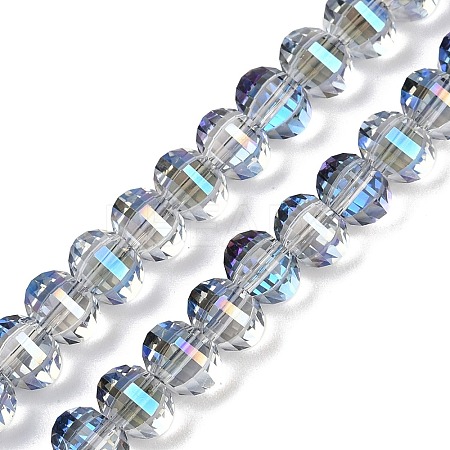 Electroplate Transparent Glass Beads Strands EGLA-B011-08A-HR02-1