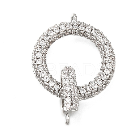 Brass Cubic Zirconia Fold Over Clasps KK-Q048-11P-1