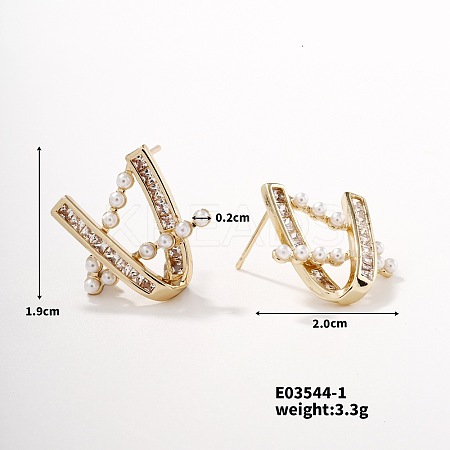 Shiny Women's Earrings with Hollow Design QN5247-6-1