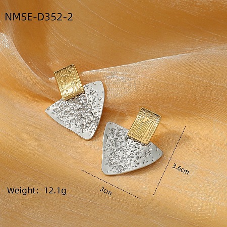 304 Stainless Steel Triangle Stud Earrings for Women WGC8486-02-1