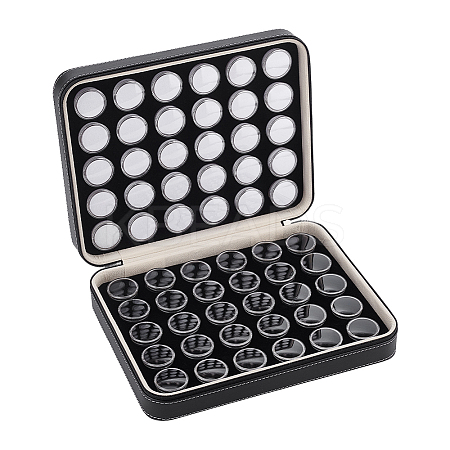 60Pcs 2 Colors Plastic Loose Diamond Round Boxes MRMJ-WH0094-01-1
