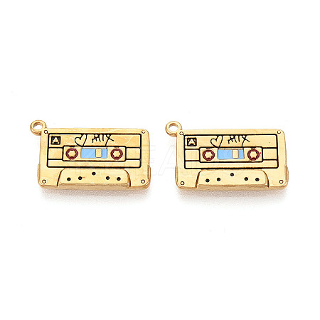 304 Stainless Steel Enamel Pendants STAS-N124-20G-1