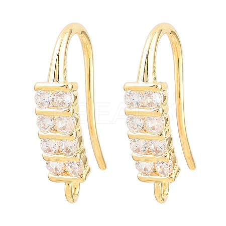 Brass Rhinestone Earring Hooks KK-C261-01D-G-1