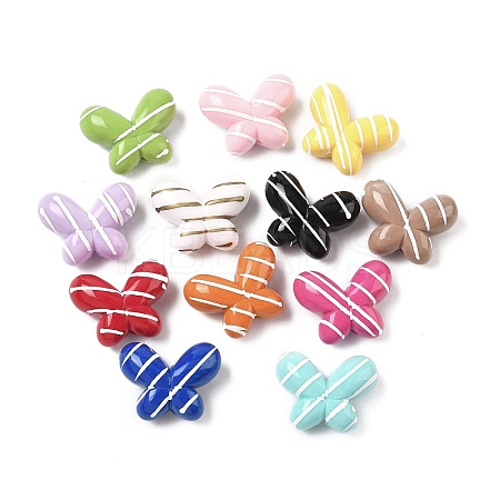 Spray Painted Opaque Acrylic Beads MACR-C040-03-1