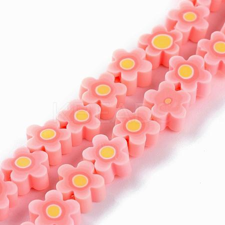 Handmade Flower Polymer Clay Beads Strands CLAY-M003-07F-1