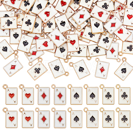 100Pcs 4 Styles Rack Plating Alloy Charms FIND-DR0002-22-1