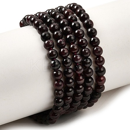 Natural Garnet Gemstone Bead Strands X-G-R263-4mm-1