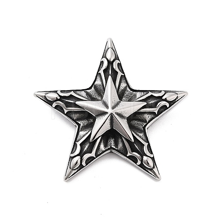 Retro 304 Stainless Steel Pendants STAS-Z095-01AS-1