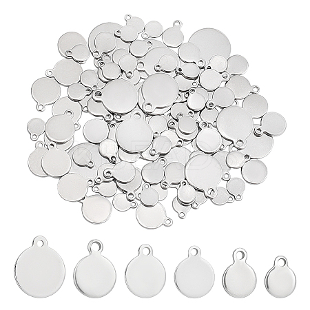 Unicraftale 6 Style 304 Stainless Steel Blank Charms STAS-UN0045-93-1