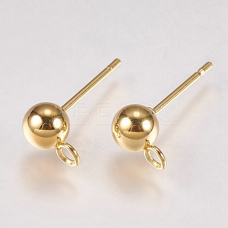 202 Stainless Steel Stud Earring Findings LS-STAS-G173-12G-5mm-1