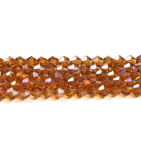 Transparent Electroplate Glass Beads Strands GLAA-F029-3mm-A28-1