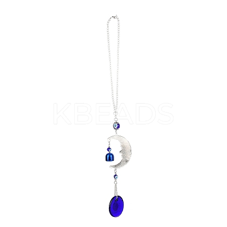 Evil Eye Alloy Lampwork Pendant Decorations LS-HJEW-M005-02B-AS-1