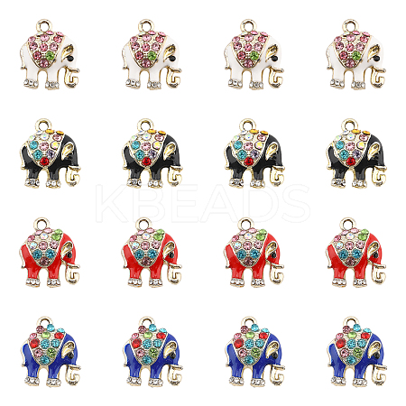 Alloy Rhinestone Pendants ENAM-PH0001-41G-RS-1
