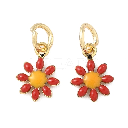 Brass Enamel Charms KK-C110-16B-01G-1