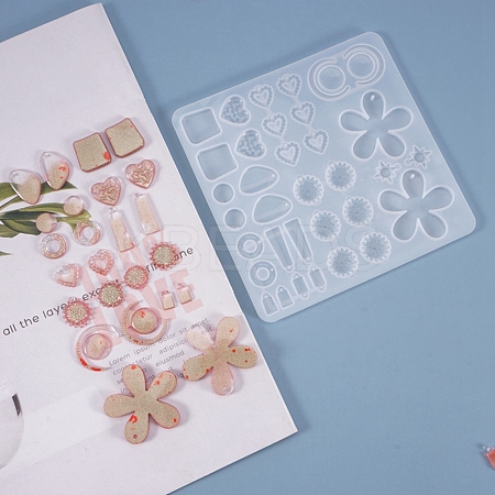 DIY Dangle Earring Accessories Silicone Molds DIY-K017-06-1
