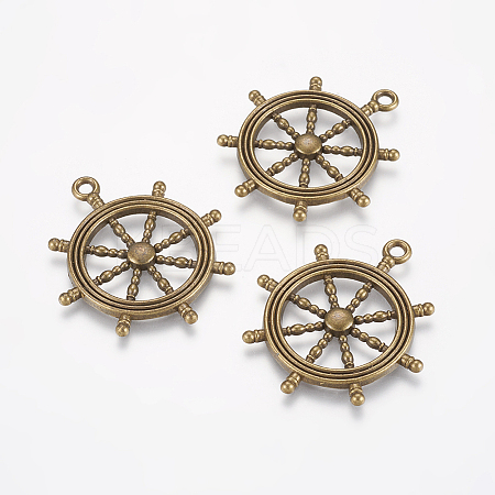 Tibetan Style Rudder Helm Alloy Pendants LS-TIBEB-A101628-AB-FF-1