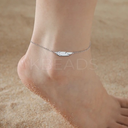 Feather 201 Stainless Steel Link Anklets for Women FS-WGD6197-01-1
