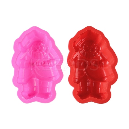Santa Claus Cake DIY Food Grade Silicone Statue Mold DIY-K075-06-1