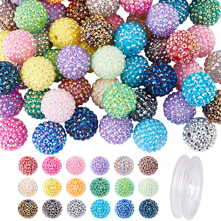 DIY Round AB-Color Resin Rhinestone Beads Bracelets Making Kits DIY-ME0001-21-1