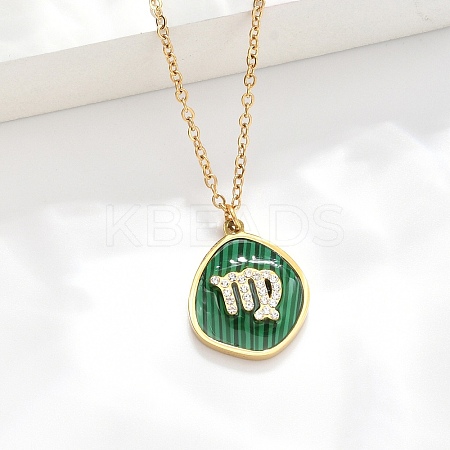 304 Stainless Steel Micro Pave Cubic Zirconia constellation Pendant Necklaces NJEW-R021-01G-08-1