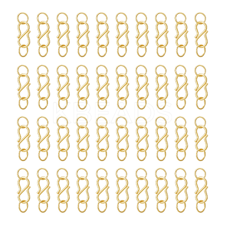 50Pcs 304 Stainless Steel S-Hook Clasps FIND-UN00007-1