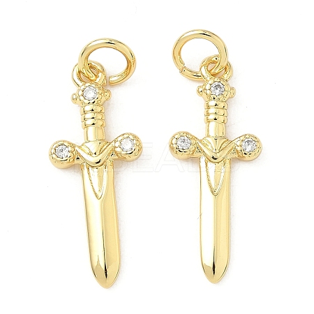 Brass Micro Pave Cubic Zirconia Pendants KK-Z120-54G-01-1