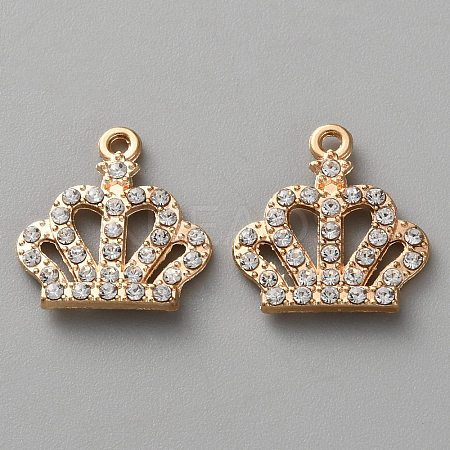 Alloy Rhinestone Pendants FIND-P033-01G-1