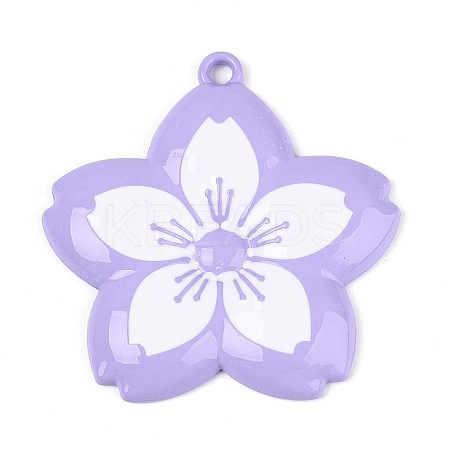 Spray Painted Alloy Big Pendants PALLOY-T092-81B-1