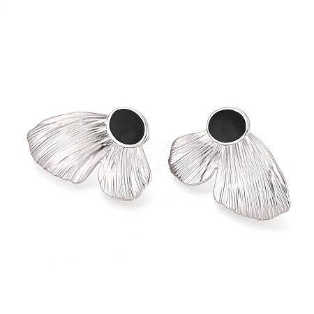 304 Stainless Steel Enamel Stud Earrings EJEW-T047-33P-B-1