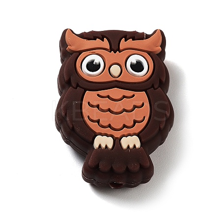 Owl Food Grade Silicone Focal Beads SIL-Z014-02B-1
