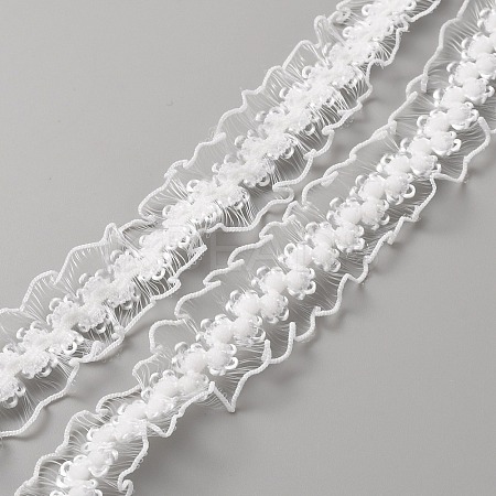 Polyester Fish Silk Elastic Lace Band OCOR-WH0085-19A-1