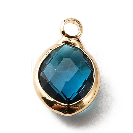Faceted Glass Pendants LS-KK-WH0046-59G-12-1